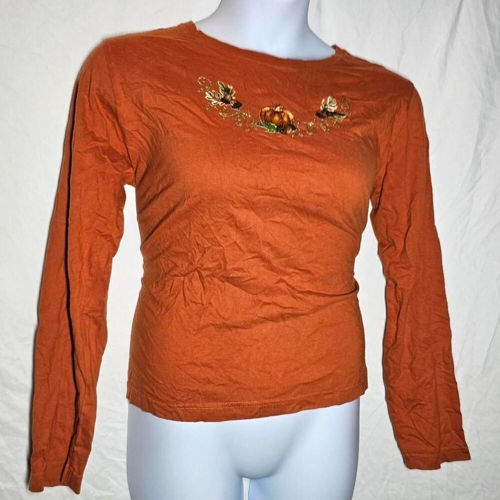 vintage y2k orange pumpkin fall long sleeve